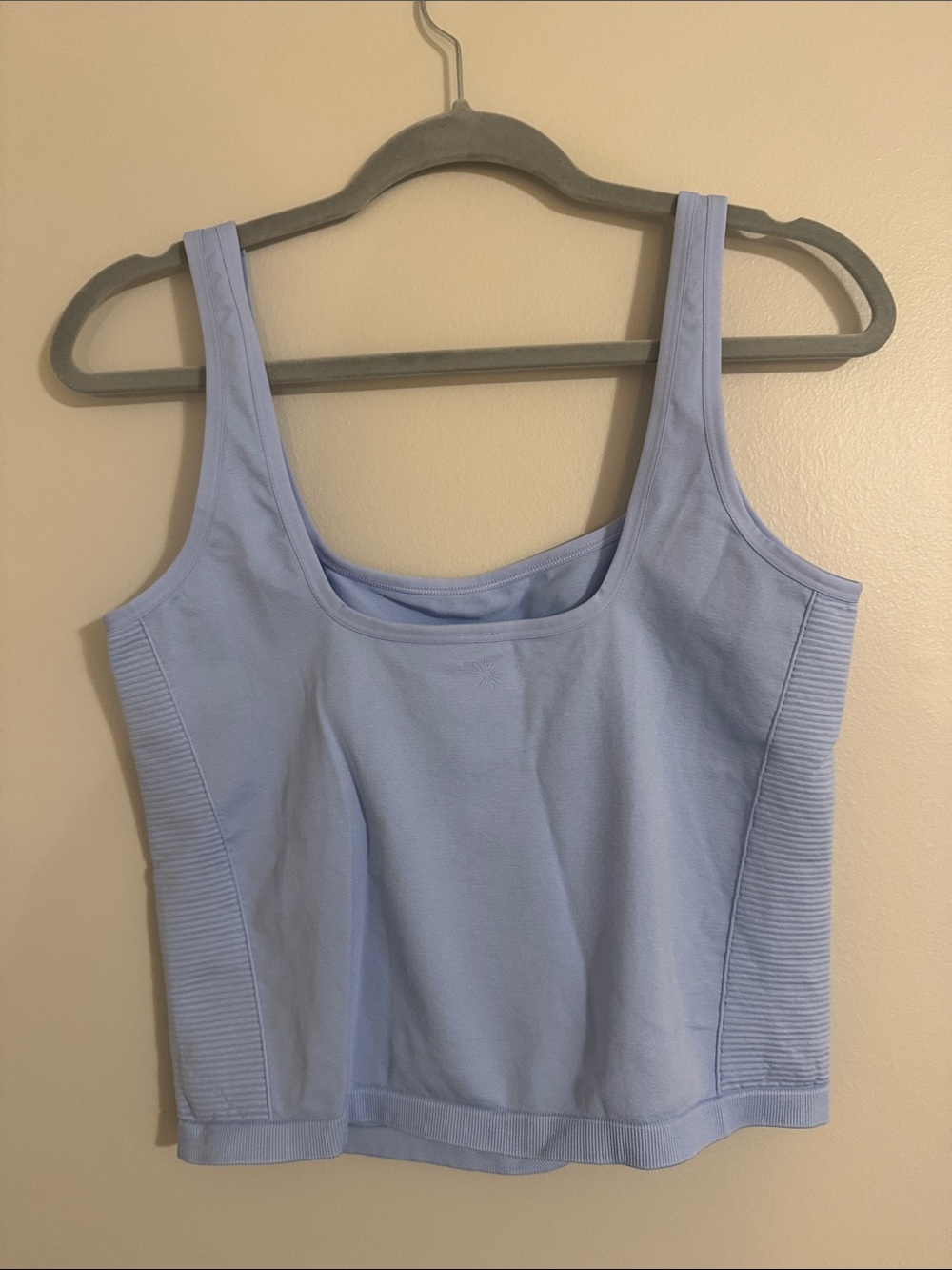 aerie Light Blue Ribbed Side Tank Top - Picture 2 of 3